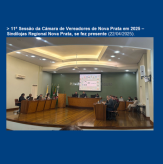 11ª Sessão da Câmara de Vereadores de Nova Prata em 2025 – Sindilojas Regional Nova Prata, se fez presente (22/04/2025).