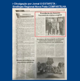 Divulgação por Jornal O ESTAFETA - Sindilojas Regional Nova Prata COMPARTILHA - Fecomércio-RS fortalece presença na Serra Gaúcha com visita a Nova Prata.