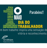 Parabéns ao Trabalhador pelo Dia 1º de maio - Dia do Trabalhador.