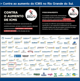 Contra ao aumento do ICMS no Rio Grande do Sul.