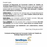 INFORMAÇÃO - Referente ao trabalho no Feriado 24 de junho em Nova Prata.