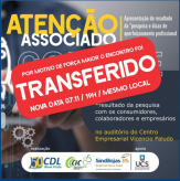 ATENÇÃO: Evento TANSFERIDO