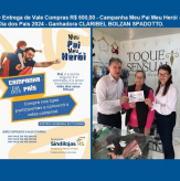 Entrega de Vale Compras R$ 500,00 - Campanha Meu Pai Meu Herói - Dia dos Pais 2024 - Ganhadora cliente da Loja TOQUE SENSUAL de Nova Prata CLARIBEL BOLZAN SPADOTTO.