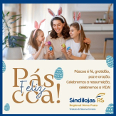 Cartão Feliz Páscoa 2025.