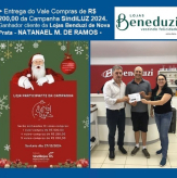 NATANAEL M. DE RAMOS - Entrega de Vale Compras R$ 200,00 - Campanha SindiLUZ 2024 - Ganhador cliente da Lojas Benduzi de Nova Prata.
