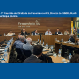 1ª Reunião de Diretoria da Fecomércio-RS, Diretor do SINDILOJAS participa on-line.